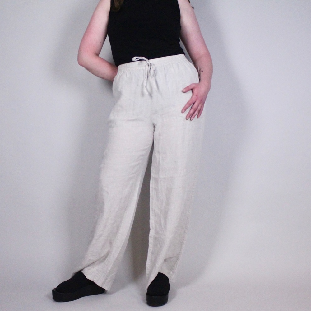 Off White NWT Linen Pocket Drawstring Pants